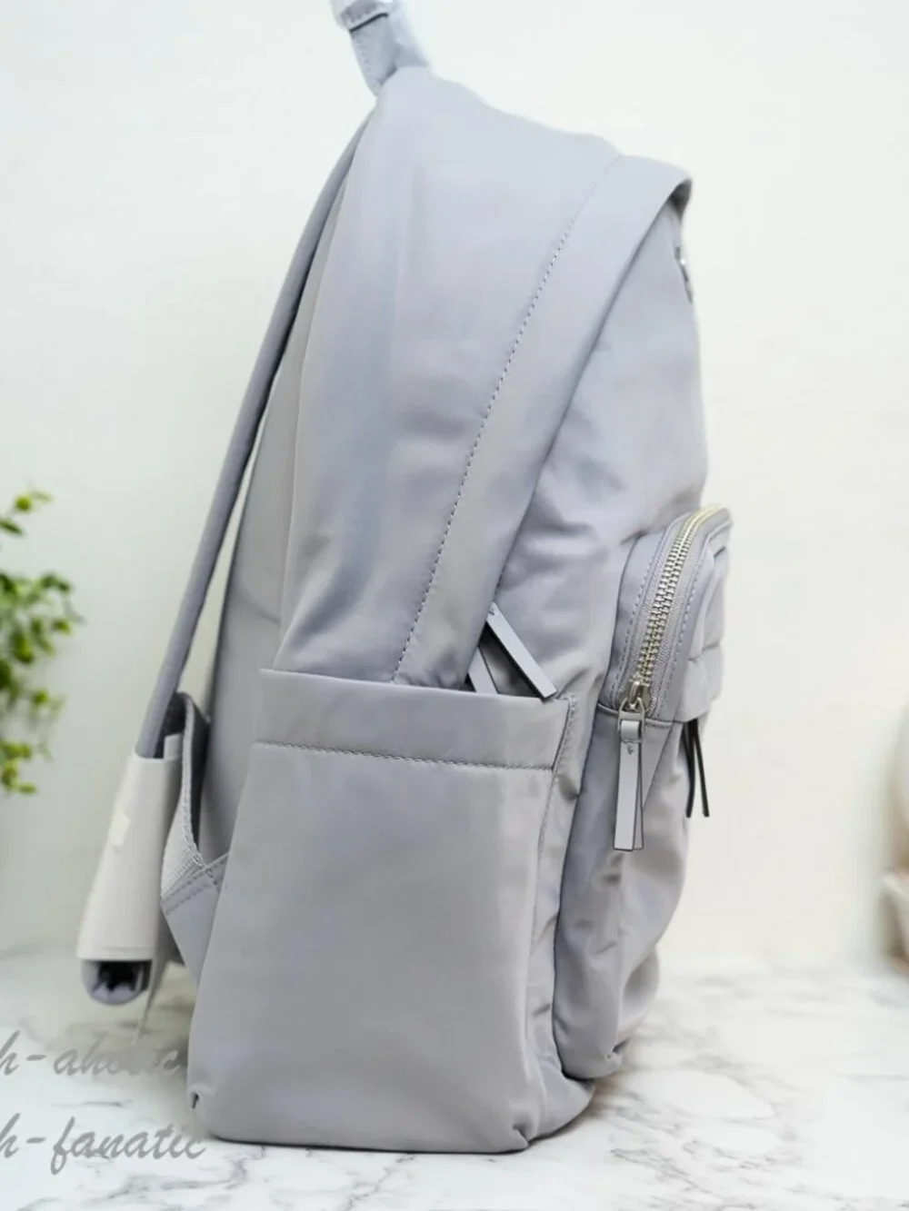 Tory Burch Ella Nylon Backpack in Bay Gray 173559 NWT